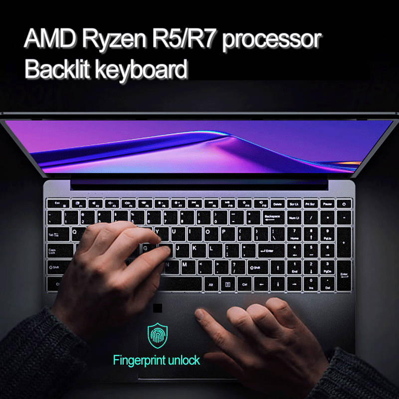 Lemonra Laptop AMD Ryzen R5 2500U, Quad-core and 8 threads Core Graphics Vega 8CU 15.6" Full 1920*1080 HD Display VSR Screen,DDR4 8G Dual Channel, Windows 10, M.2 256GB SSD With Backlight