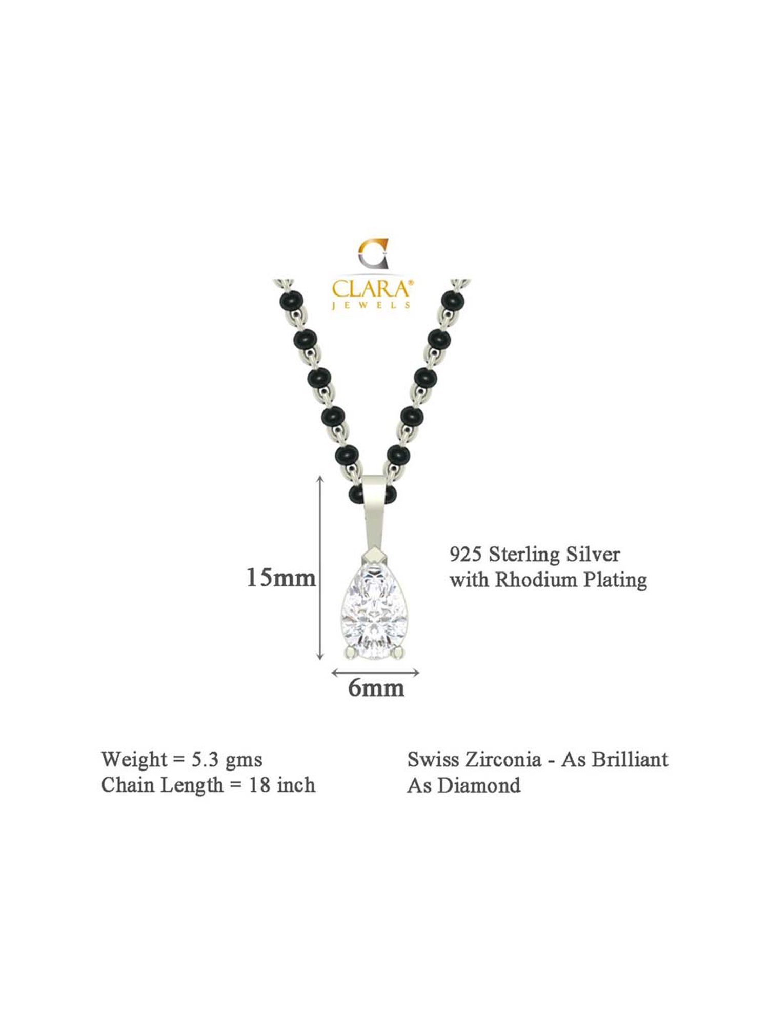 Clara 92.5 Sterling Silver Mangalsutra