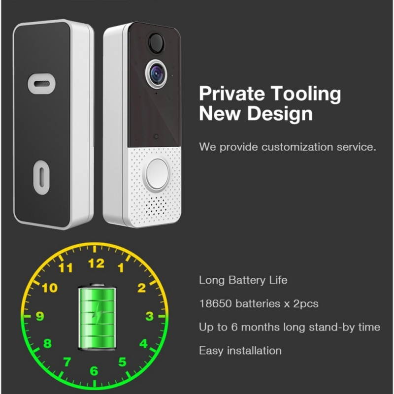 Video Doorbell 1080P Wireless WiFi With Chime Doorbell Camera Monitor No Monthly Fee Cloud Storage HD WiFi Security Camera Two Way Talk For IOS & Android Phone
