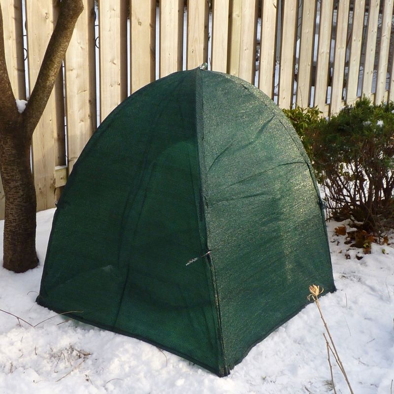 NuVue GEN II 40-Inch Synthetic Tear Resistant Framed Winter Shrub Frost Cover, Green (3 Pack)