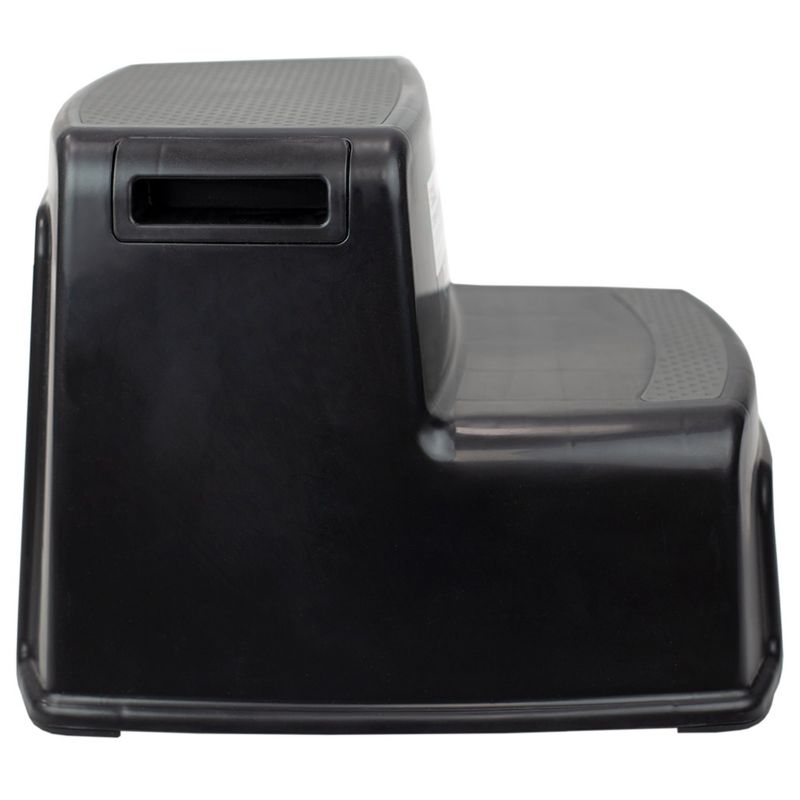 Home Basics 2 Step Plastic Stool with Slip-Resistant Rubber Top and Easy Grip Handles