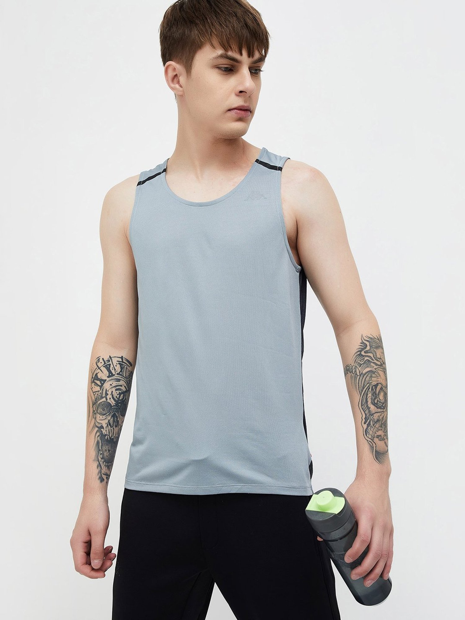 KAPPA Steel Grey Regular Fit Tank T-Shirt