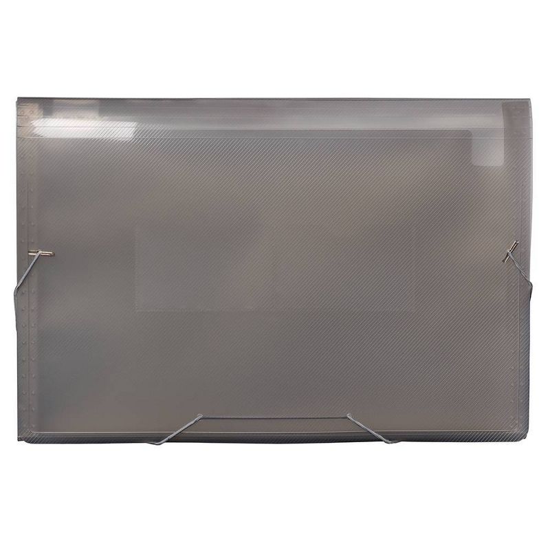 JAM Paper 10" x 15" 13 Pocket Plastic Expanding File Folder - Legal Size - Gray
