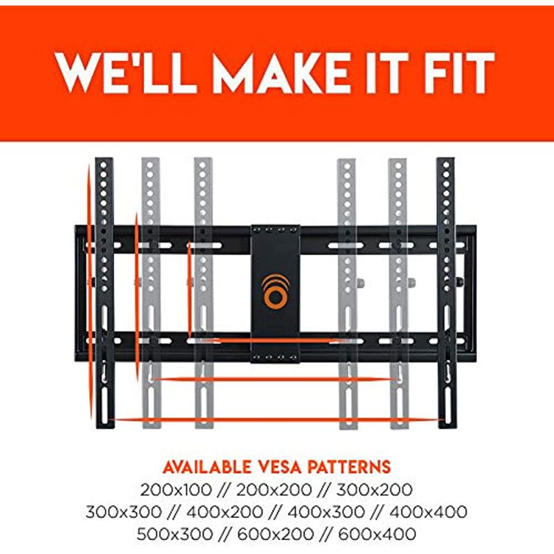 ECHOGEAR Low Profile Fixed TV Wall Mount Bracket for 32-80 inch Flat Screen TVs
