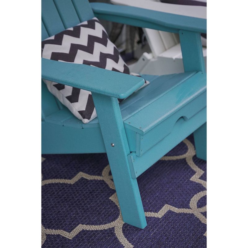 37.8" Foldable Weather Resistant  Outdoor Adirondack Chair - Blue - XBrand