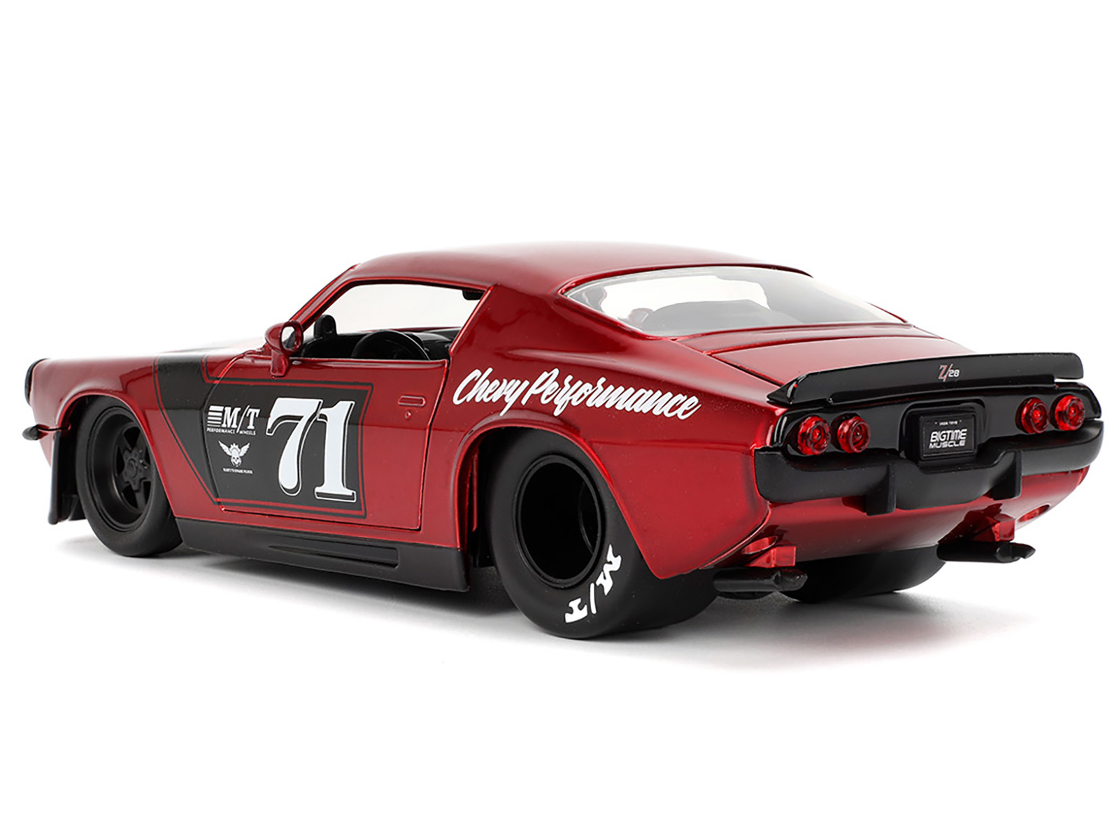 1971 Chevrolet Camaro #71 Red Metallic with Black Stripes "Bigtime Muscle" Series 1/24 Diecast Model Car by Jada