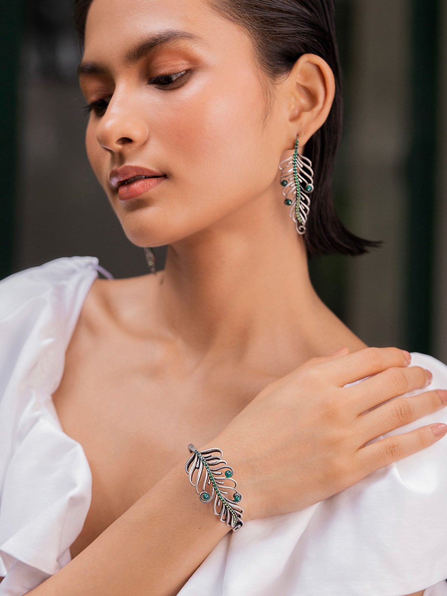 Shaya 92.5 Sterling Silver Unravel Oxidized Bracelet for Women