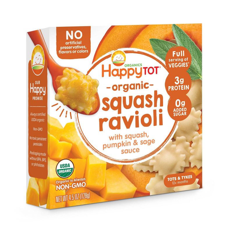 HappyTot Organic Squash Ravioli with Pumpkin & Sage Sauce Baby Meals - 4.5oz