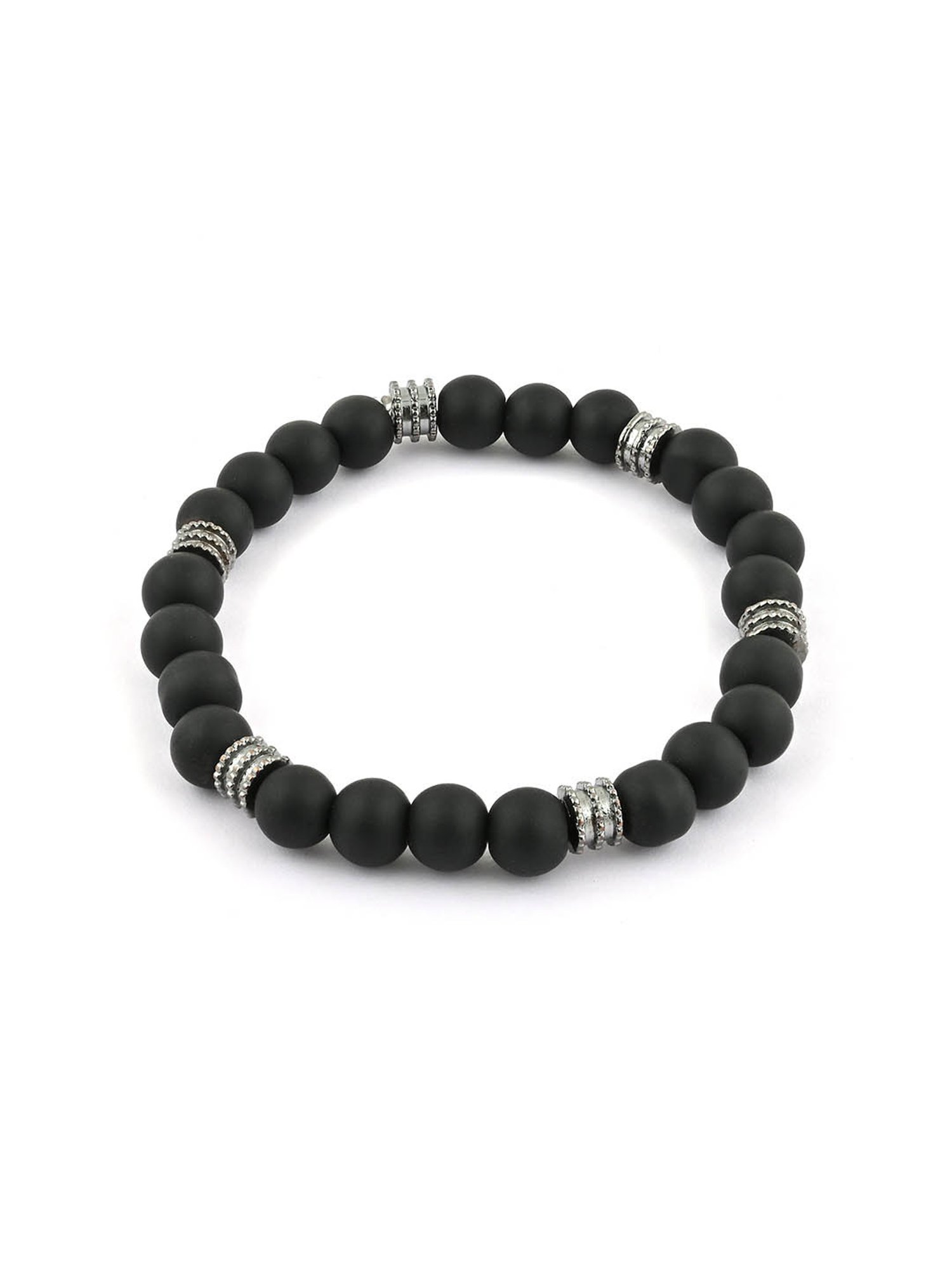 The Bro Code Black Set of 2 Metal with Beaded Bracelet for Men