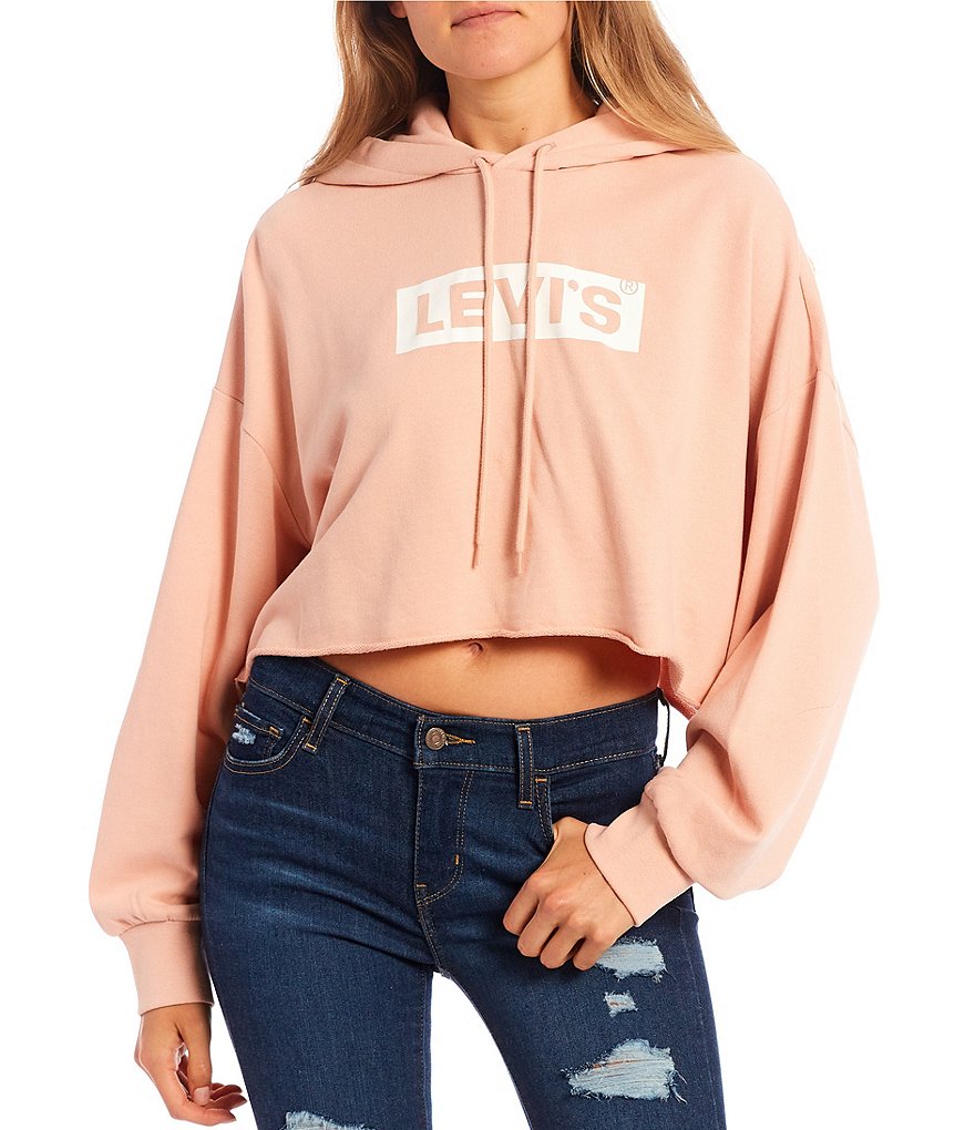 Levi's&reg; Box Tab Logo Long Sleeve Cropped Hoodie