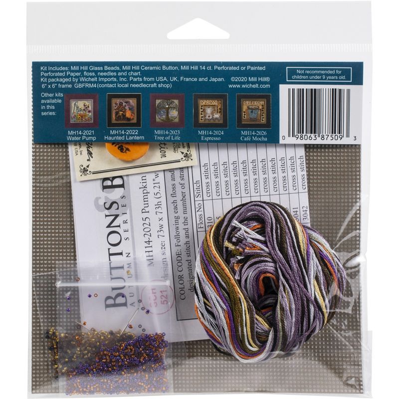 Mill Hill Buttons & Beads Counted Cross Stitch Kit 5"X5"-Pumpkin Tree (14 Count)