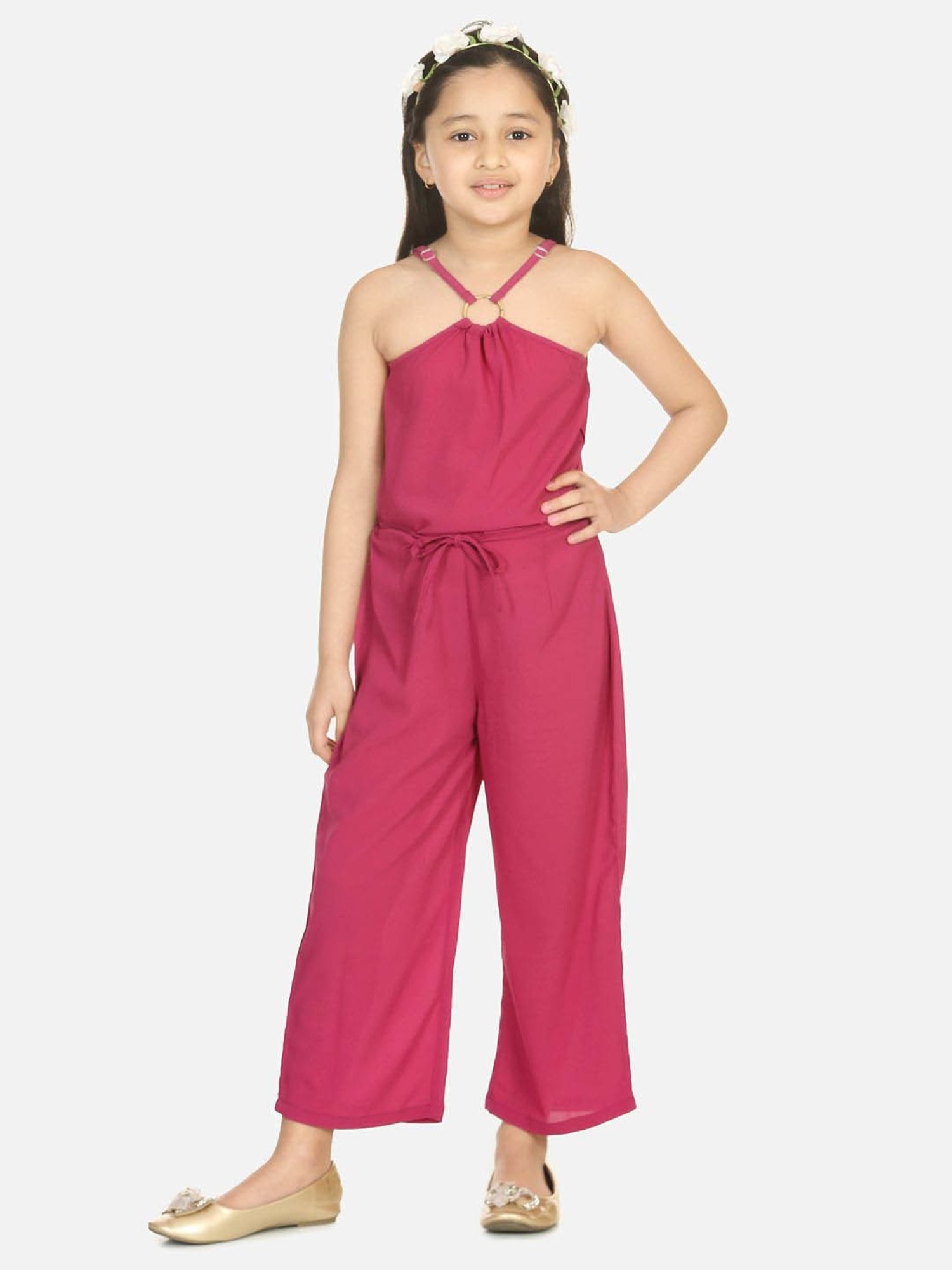 Stylestone Kids Red Printed Jumpsuit