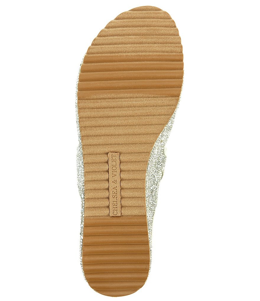 Chelsea & Violet Mel Rhinestone Embellished Three-Band Wedges