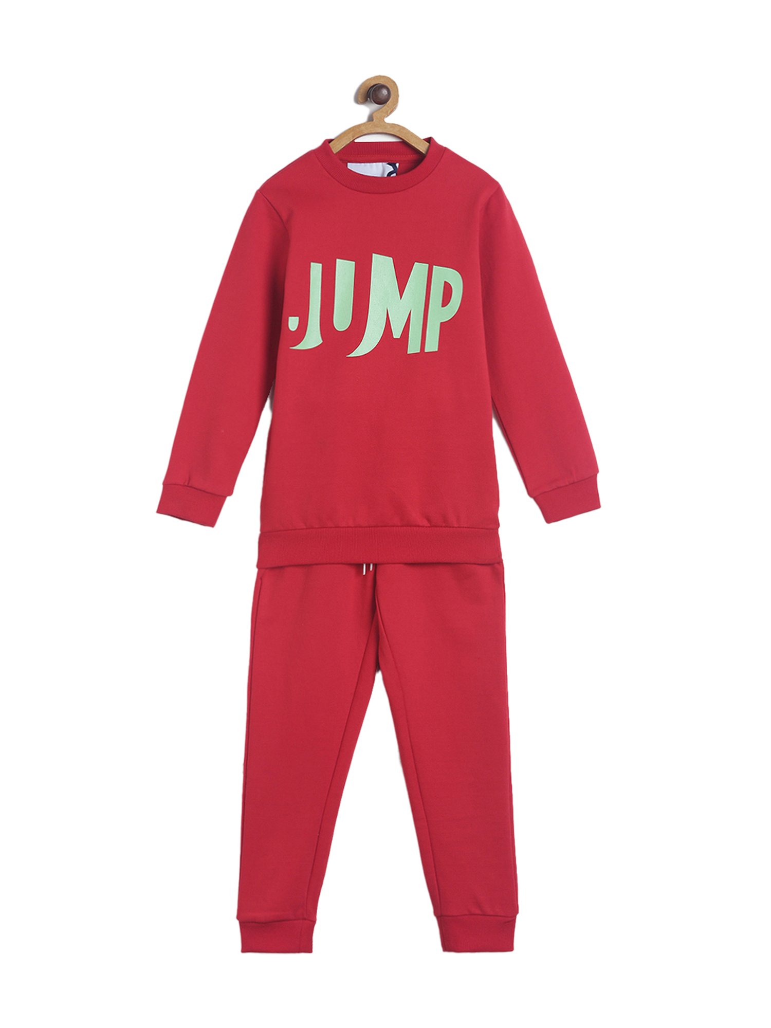 Tales & Stories Boys Red Printed Sweatshirt with Joggers