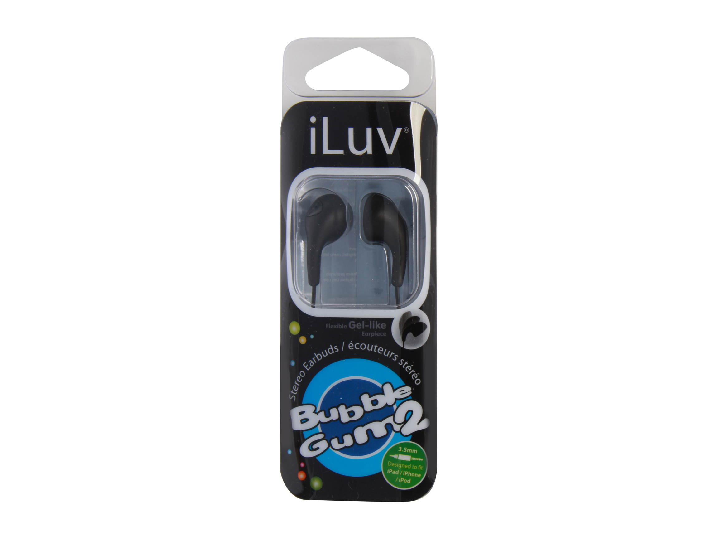 iLuv iEP205BLK Earbud Bubble Gum II Earphones - Black