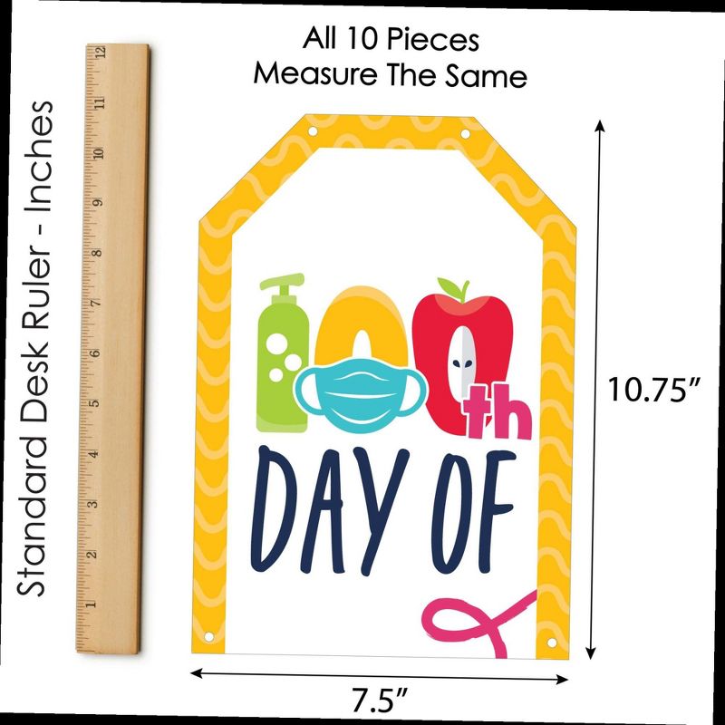 Big Dot of Happiness 100 Days 2021 - Hanging Vertical Paper Door Banners - 100th Day of School Party Wall Decoration Kit - Indoor Door Decor