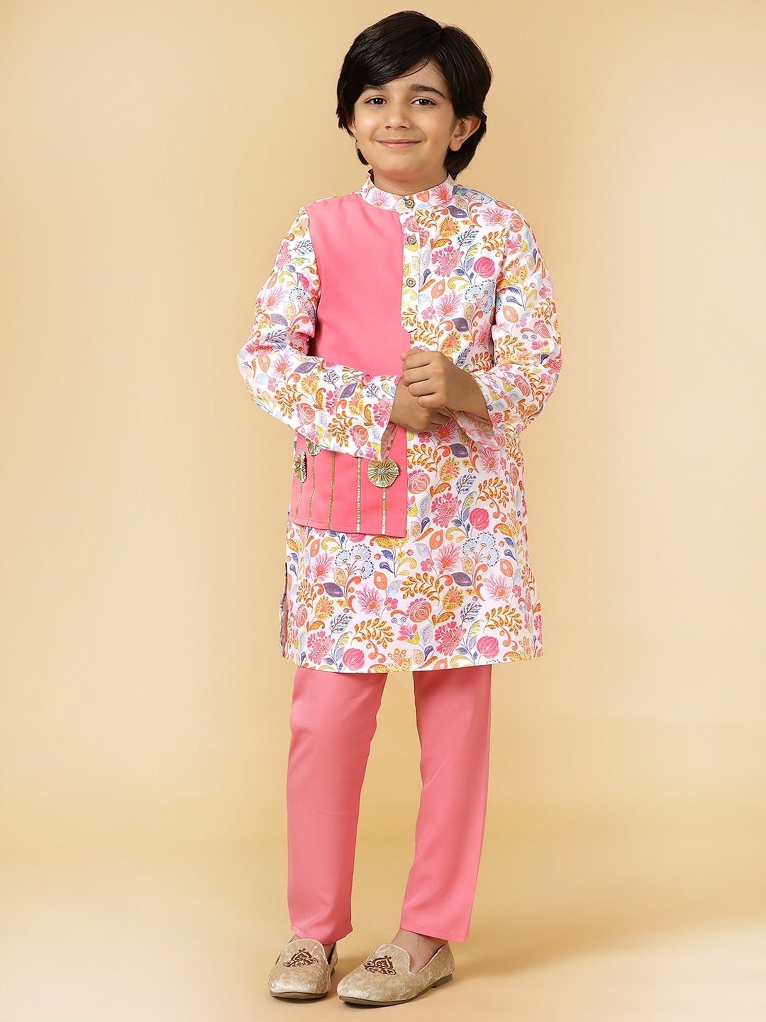 A.T.U.N. Kids Rouge Printed Kurta Set