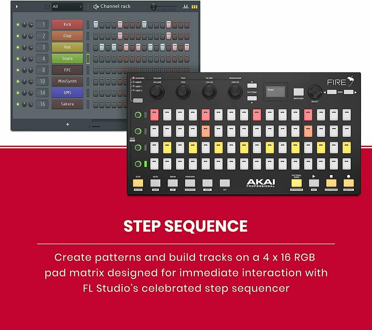 AKAI Professional Fire (Controller Only) &ndash; USB MIDI Controller for FL Studio