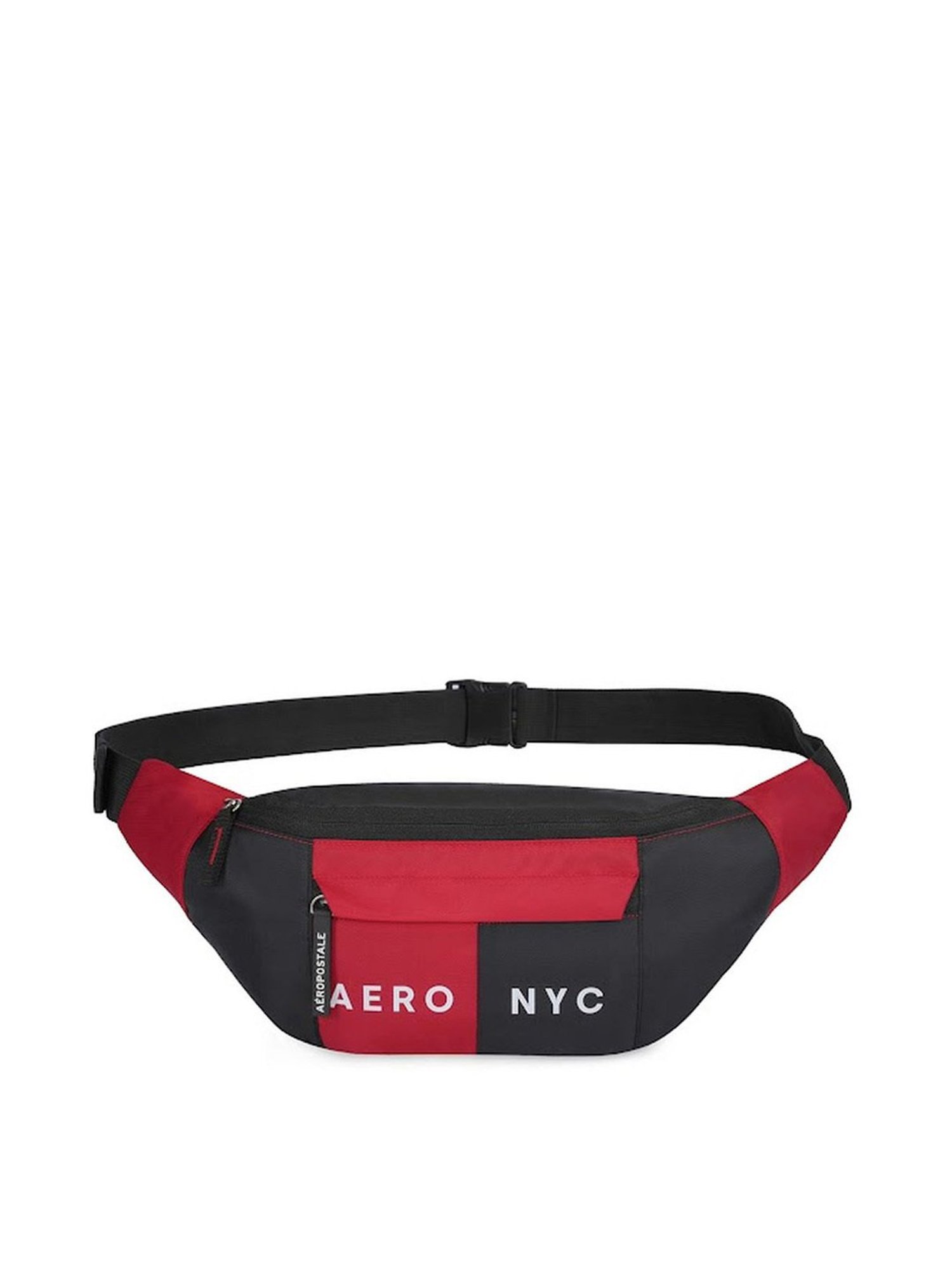 Aeropostale Carlin Red & Black Polyester Color Block Waist Pouch