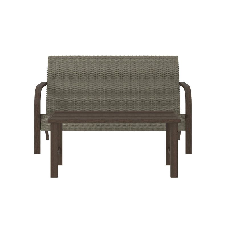 2pc SmartDry Patio Loveseat and Coffee Table Warm Gray - Room & Joy