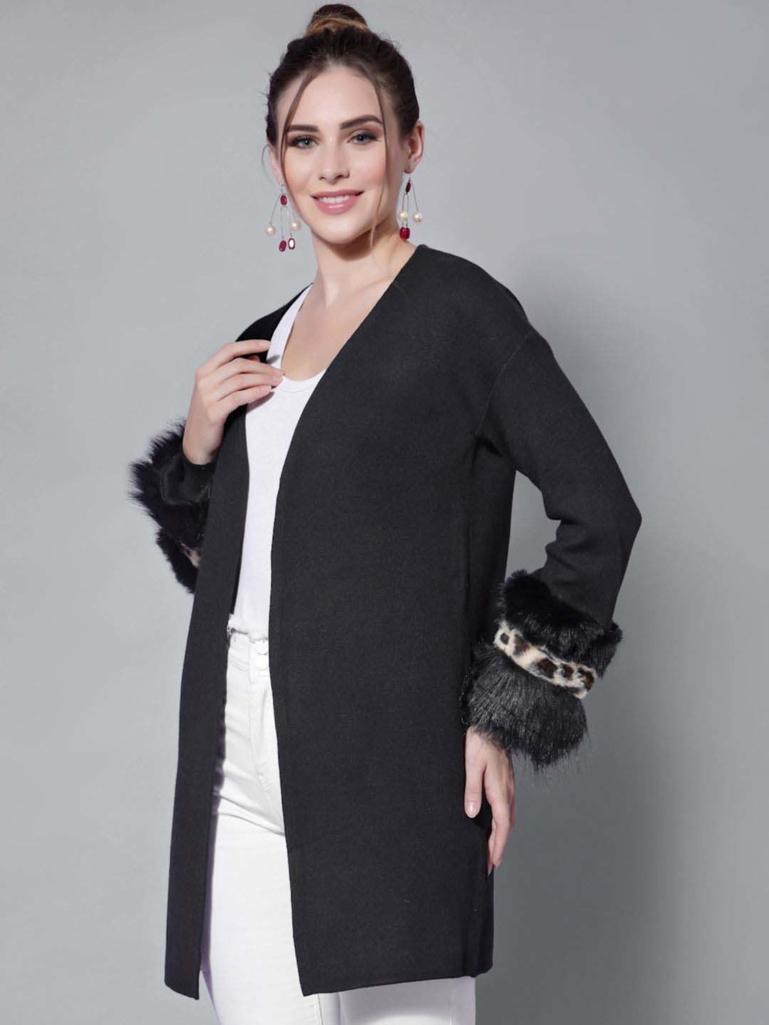 Mafadeny Black Plain Shrug