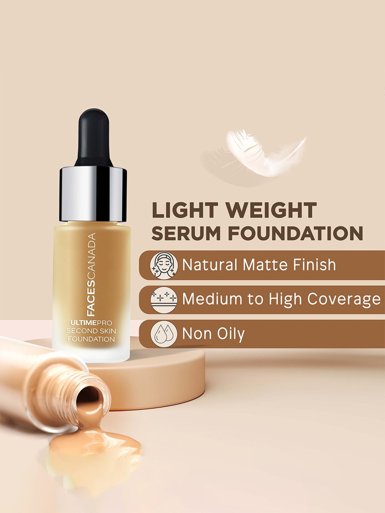 Faces Canada Ultime Pro Second Skin Foundation Natural 02 - 15 ml