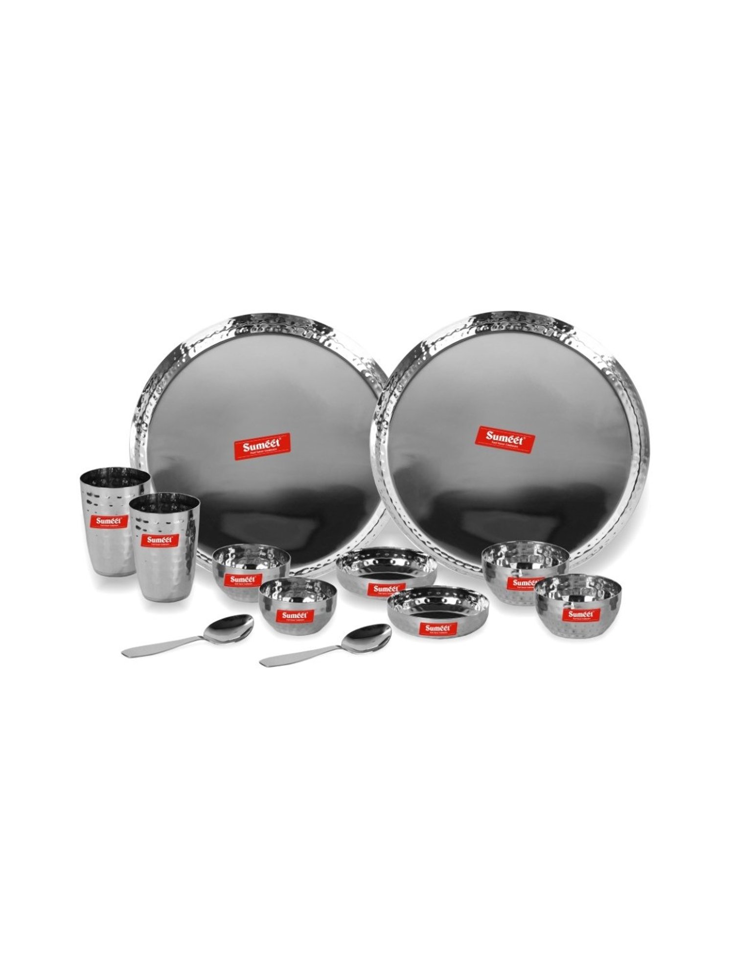 Cello White & Rust Glass Dinner Set