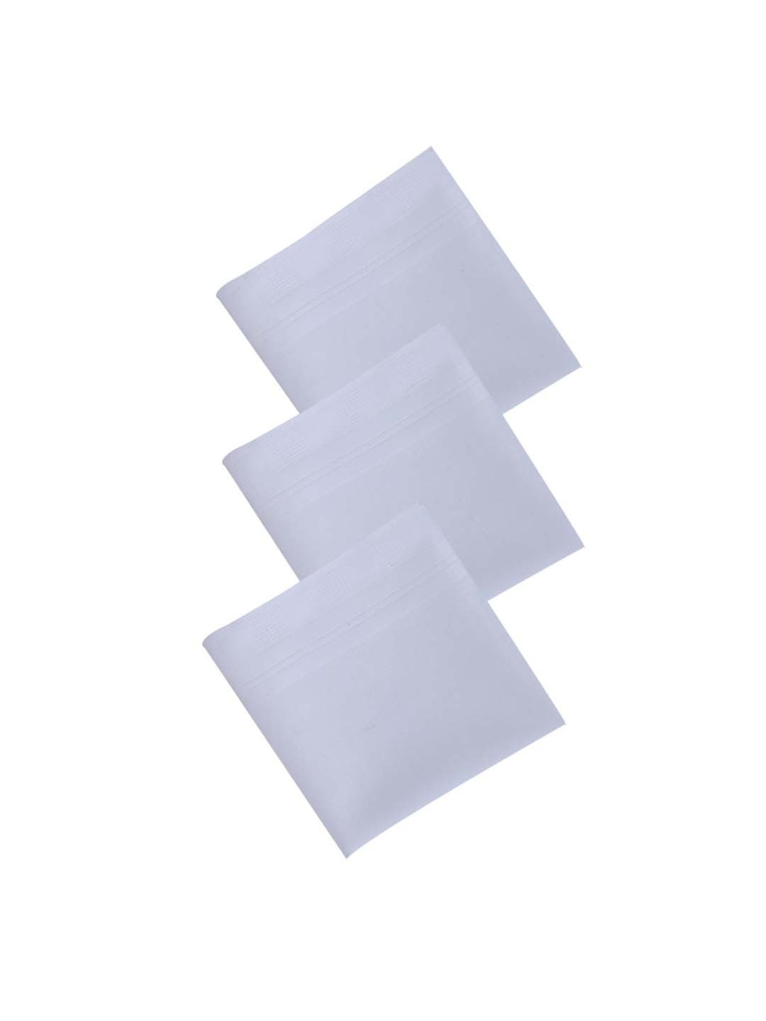 Dollar White Solid Handkerchiefs for Men - Pack of 5