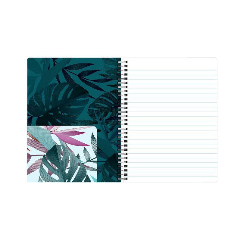 120 sheet 1 Subject Spiral Notebook 7"x5" Exotic Vacation Collection Botanical Blue/Green 100% Tree Free - Geo SweetStainable