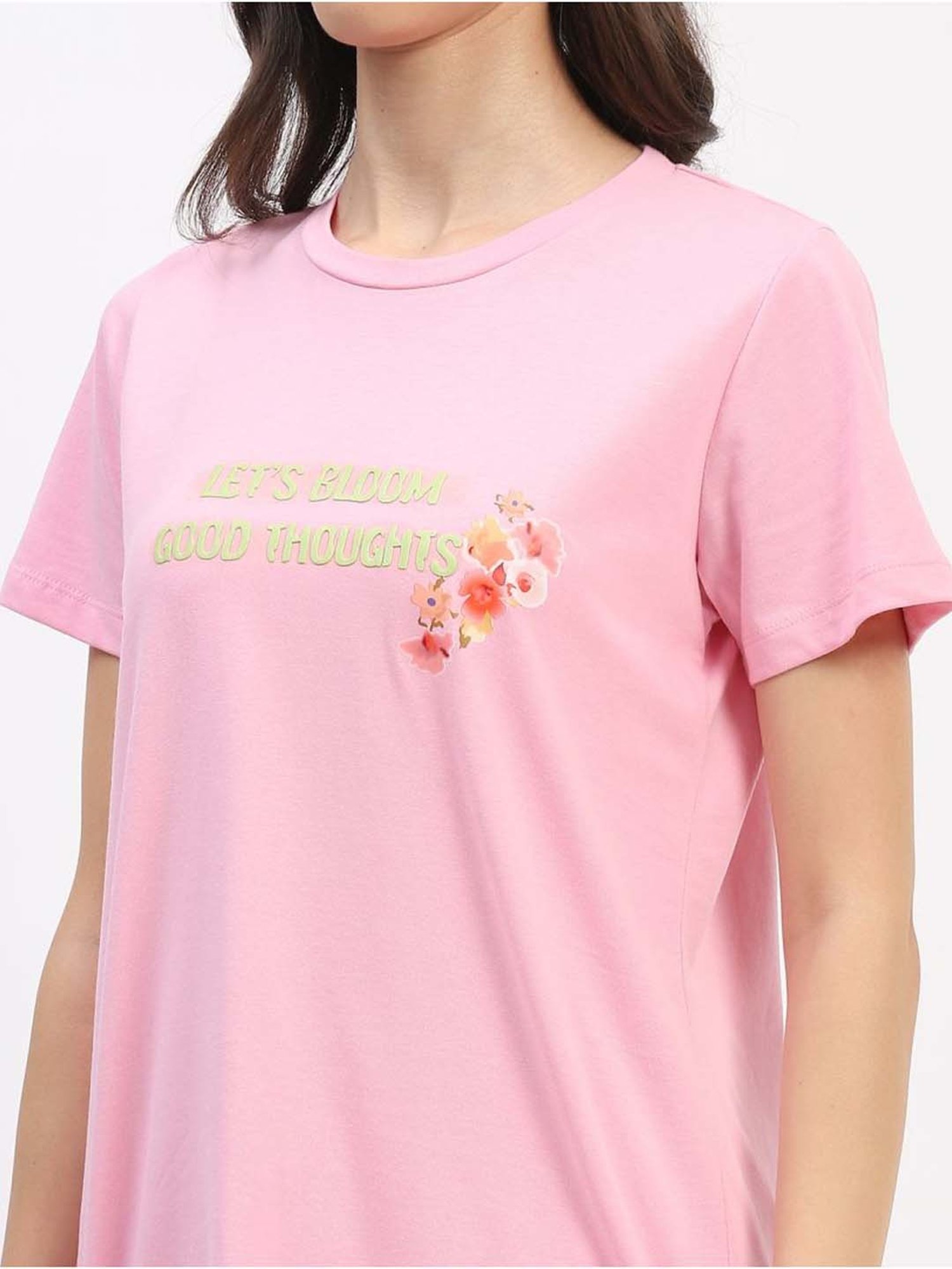 MADAME M Secret Pink Printed T-Shirt Pyjamas Set