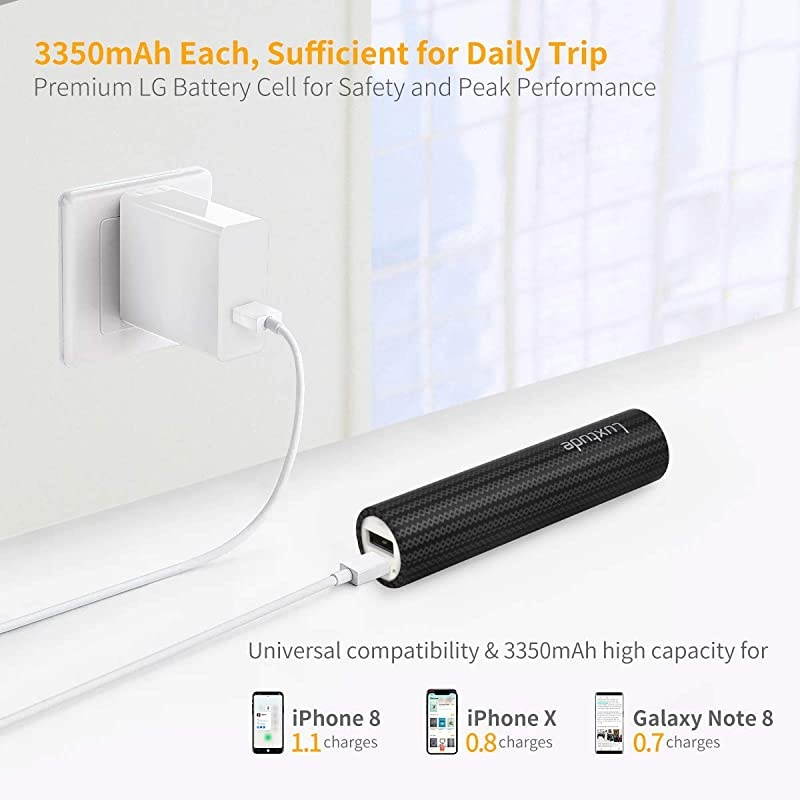 myColors Portable Charger 2 Pack 3350mAh Mini Power Bank Lipstick Size Ultra Compact Portable Phone Charger Small and Stylish External Battery Pack for iPhone Samsung Galaxy and More