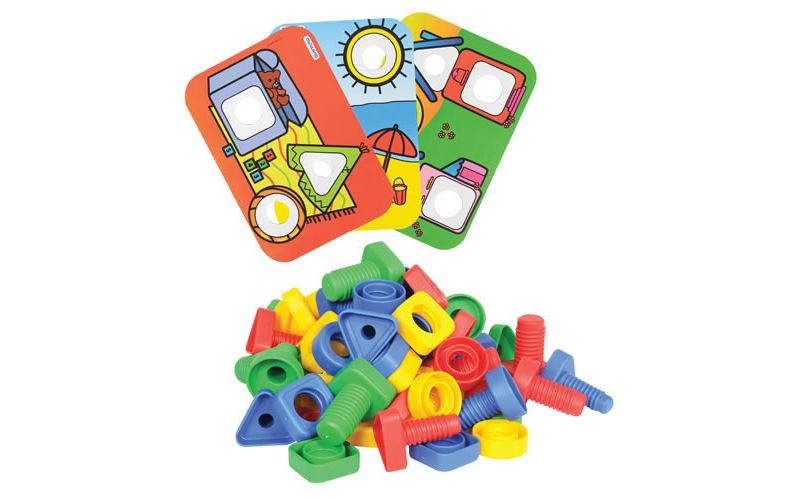 Miniland Edutional Nuts, Bolts and Pattern Cards Class Set