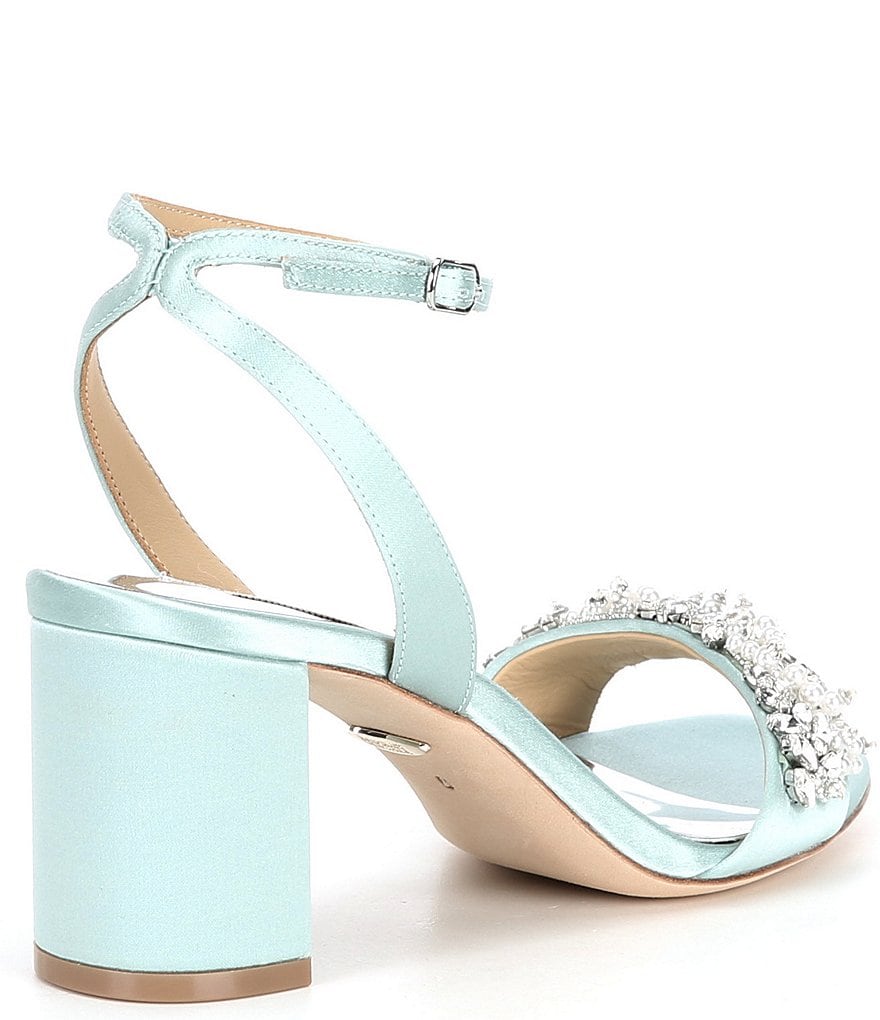 Badgley Mischka Clara Jewel Embellished Satin Dress Sandals