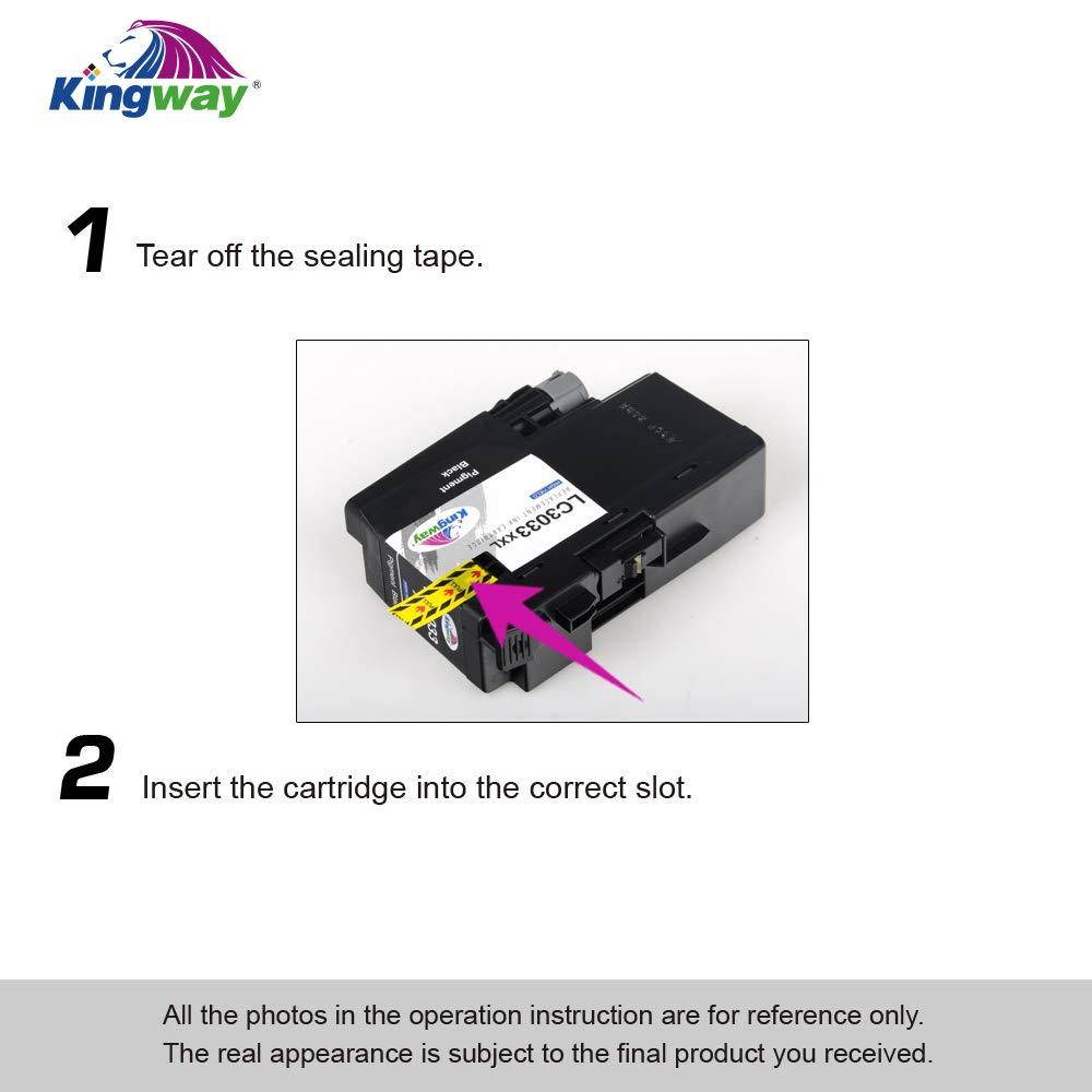 Kingway Compatible Ink Cartridge Replacement for Brother LC3033 LC3033XXL Work with MFC-J995DW MFC-J995DWXL Printer (Black, Cyan, Magenta, Yellow, 4-Pack)