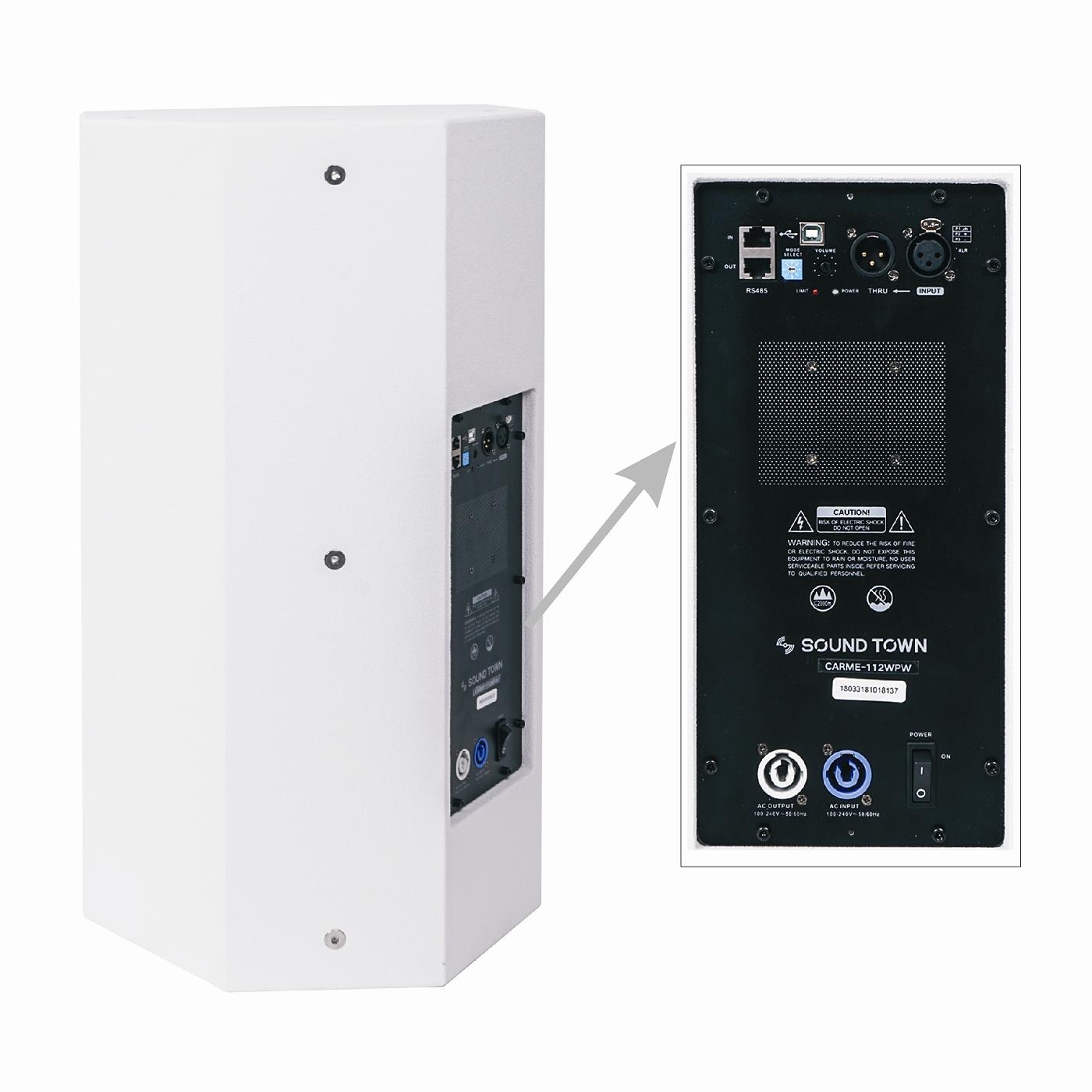 Sound Town CARME Series 12" 2-Way Powered Professional PA DJ Monitor Speaker, White w/ Compression Driver for Installation, Live Sound, Karaoke, Bar, Church