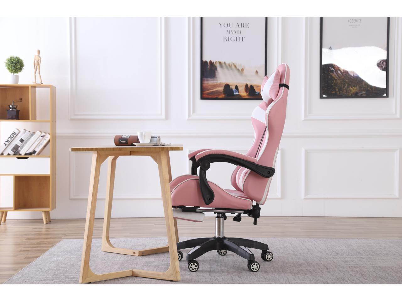 Gaming Chair, Office Computer Game Chair, Height Adjustment Recliner Swivel Rocker with Headrest and Lumbar Pillow E-Sports Chair