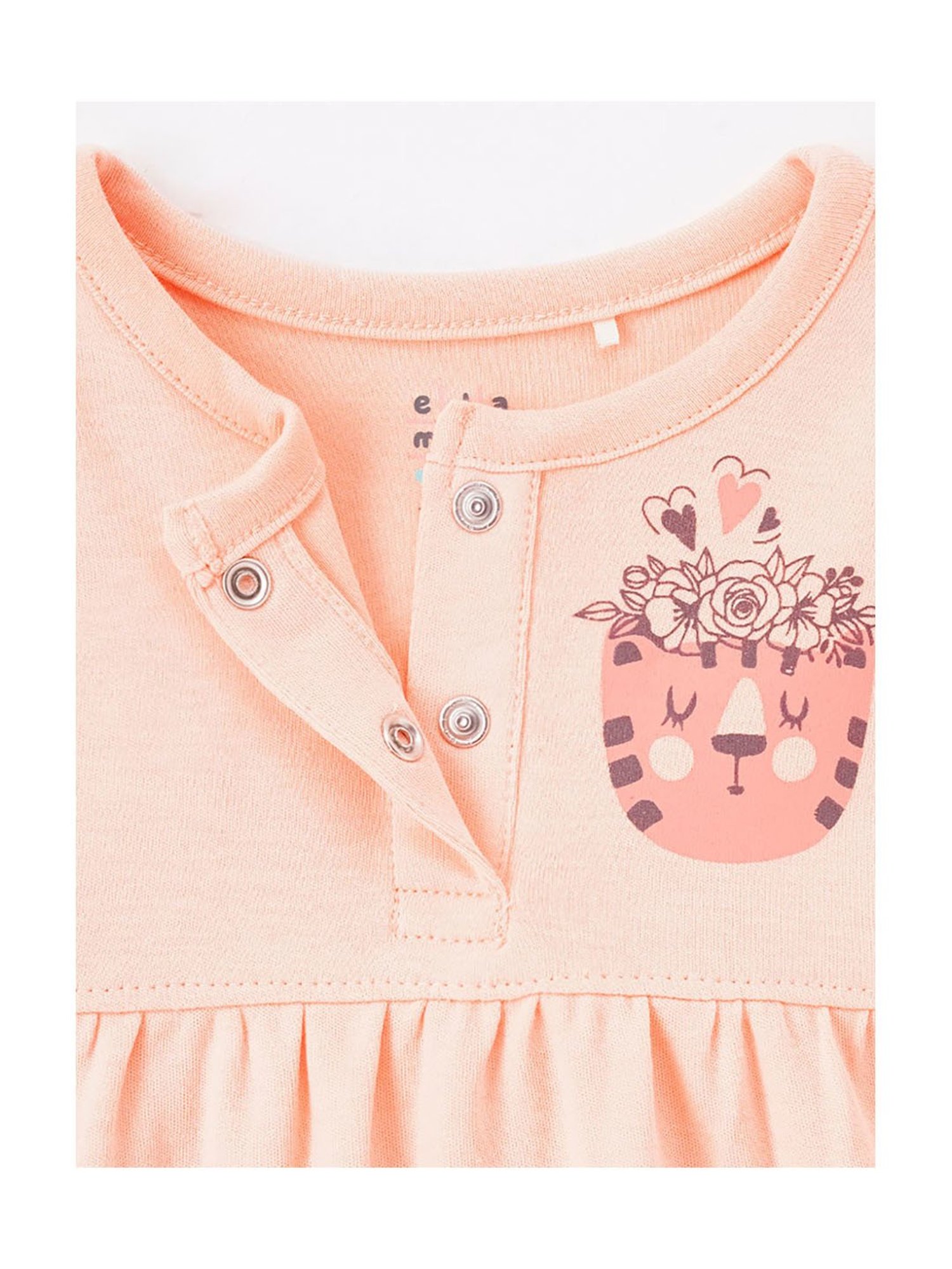 Ed-a-Mamma Baby Peach Printed Romper