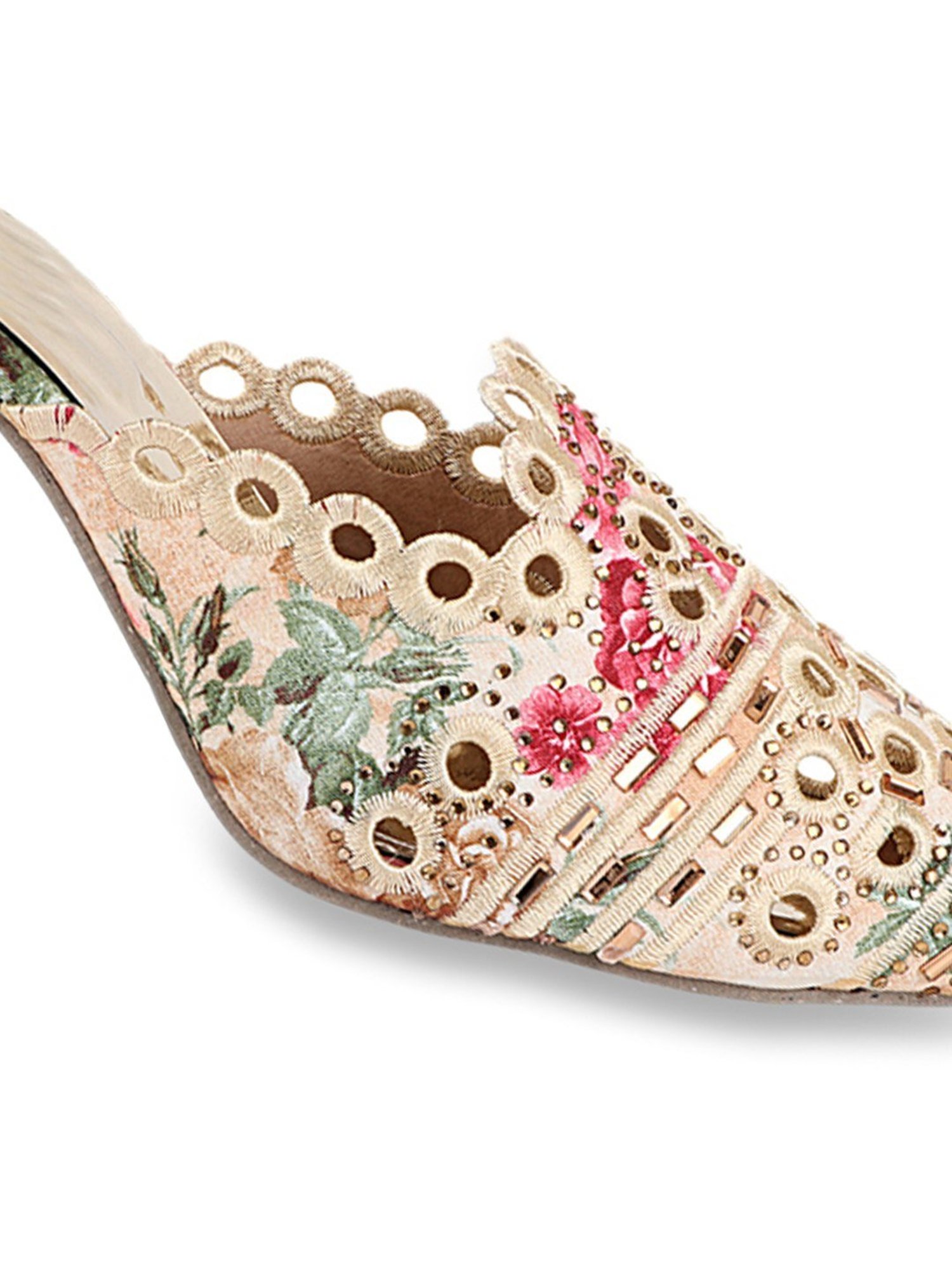 Shoetopia Women's Beige Mule Shoes