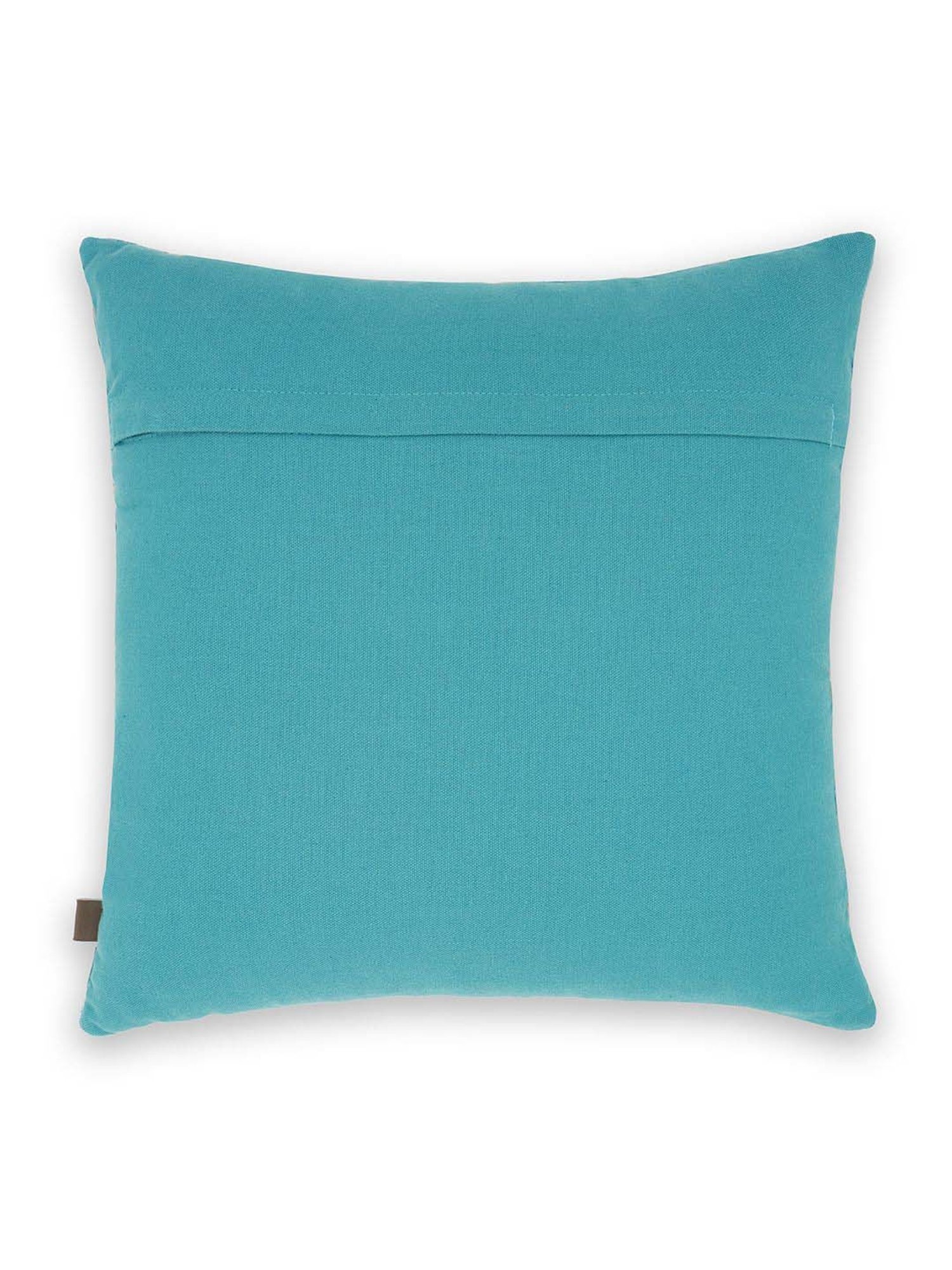 Pure Home and Living Blue Cotton Patch Work Square Cushion Cover