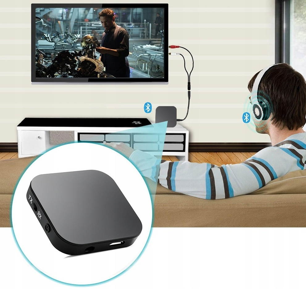 BTI-020V Mini Bluetooth Adapter 2 in 1 Audio Transmitter and Receiver 250mAH 12 hours working time