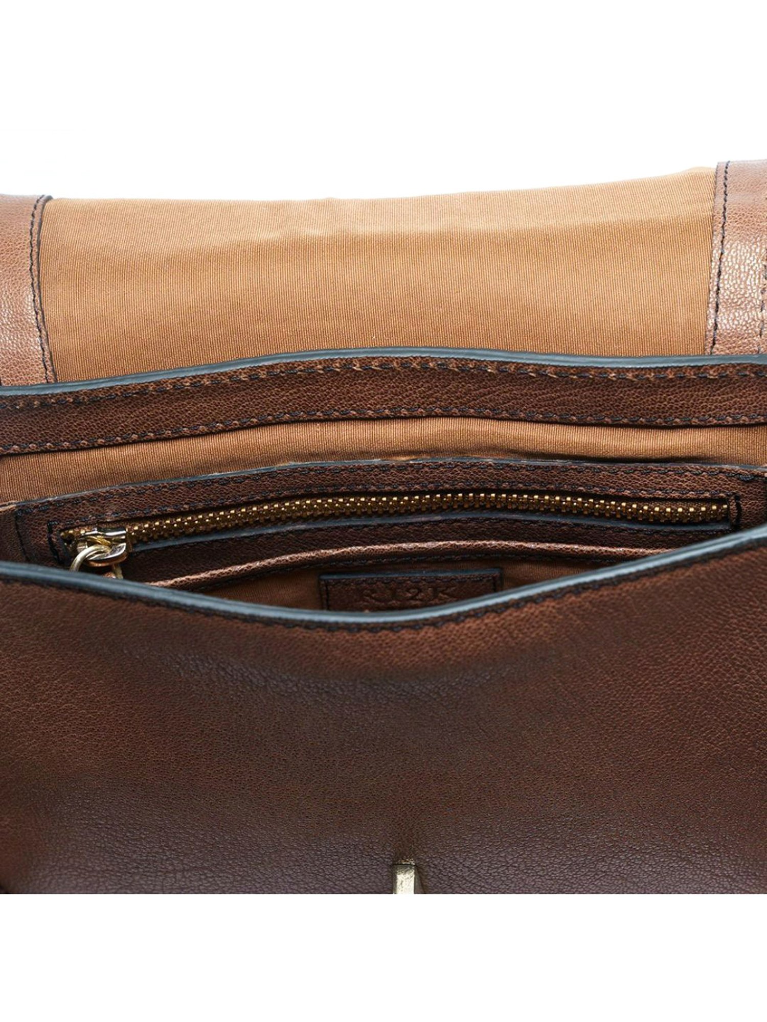 RI2K London Brown Leather Medium Cross Body Bag
