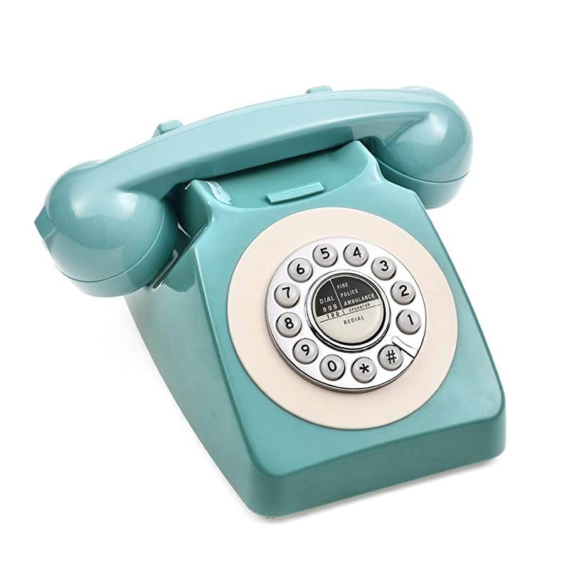 Retro Telephone  80s Classic TelephoneLandline PhoneWired Telephone for HomeHotel Fresh Blue