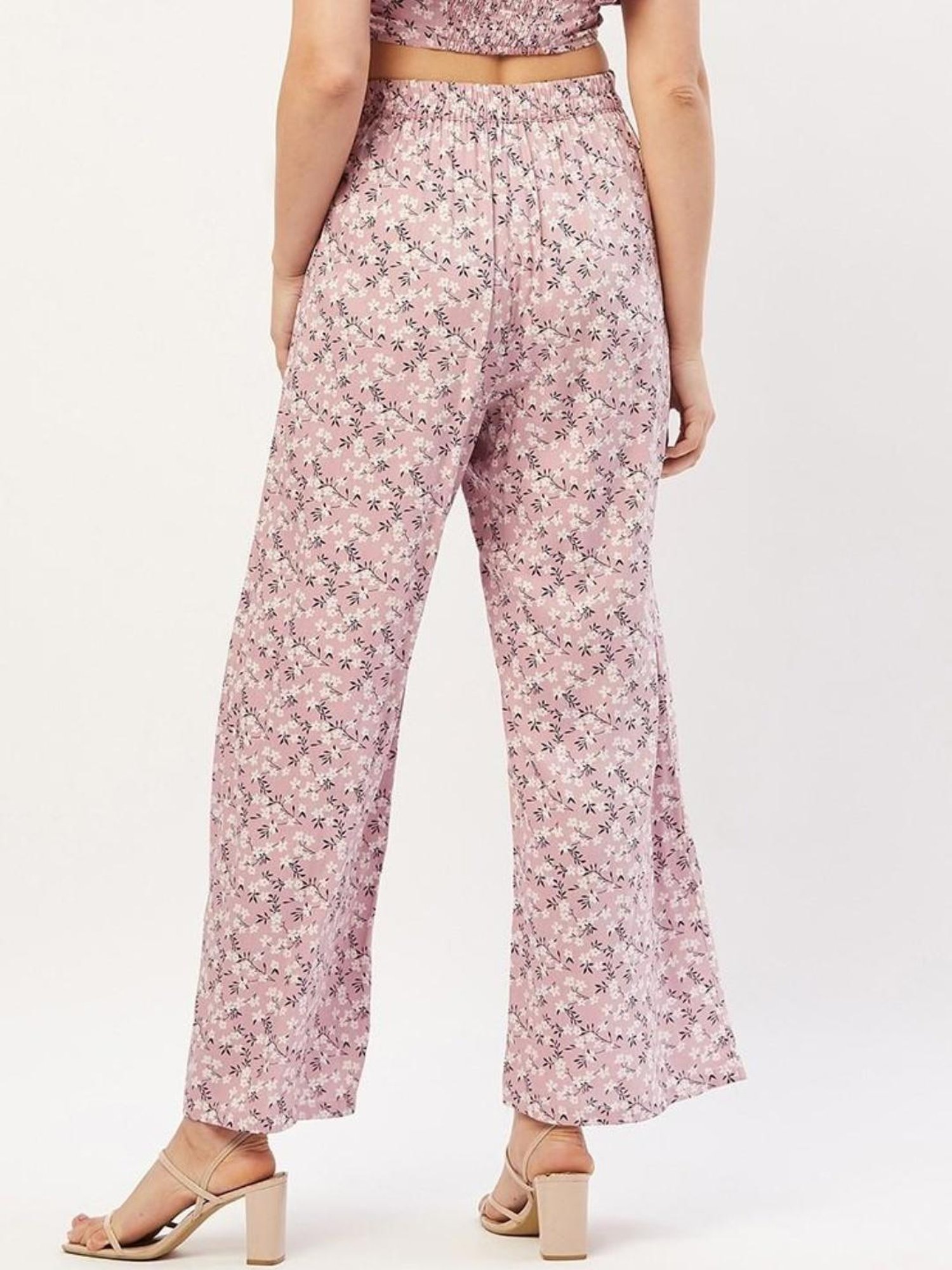 Anvi Be Yourself Pink Floral Print Trousers