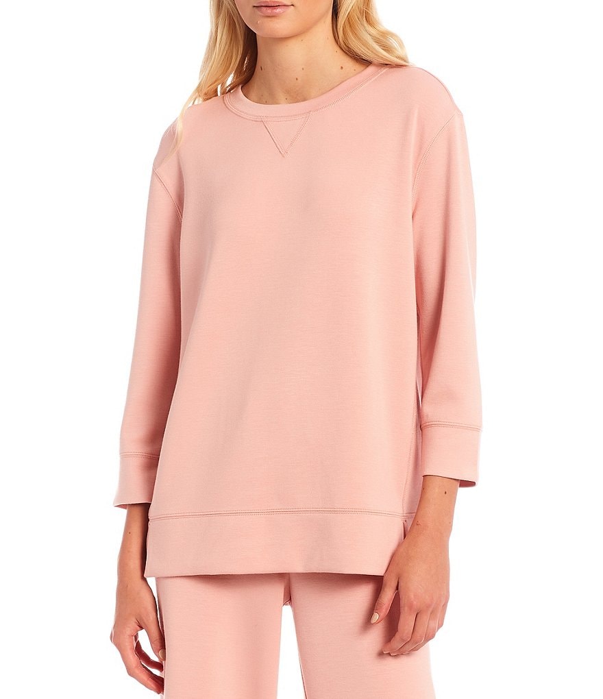 Westbound Soft Touch Crew Neck 3/4 Sleeve Coordinating Pullover