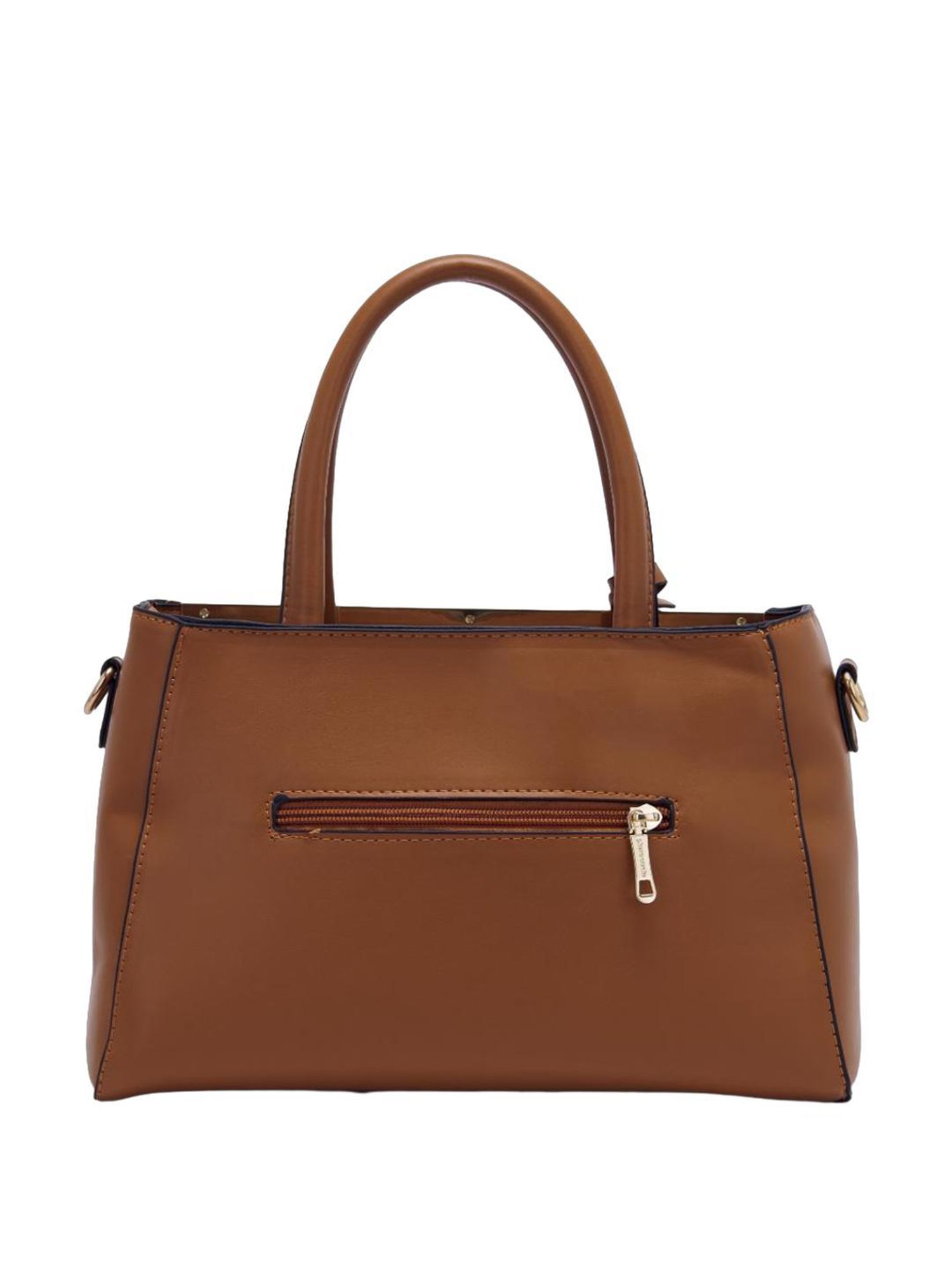 Pierre Cardin Tan Solid Satchel Handbag