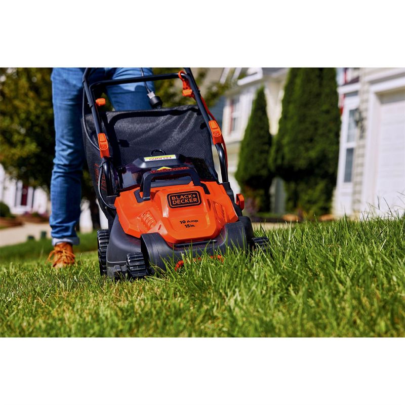 Black & Decker BEMW472BHR 120V 10 Amp Brushed 15 in. Corded Electric Lawn Mower with Comfort Grip Handle