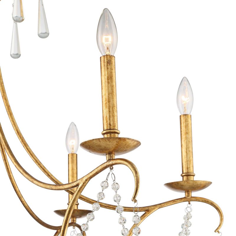 Possini Euro Design Possini Euro Charlotte 35" Wide Gold Leaf 6-Light Chandelier