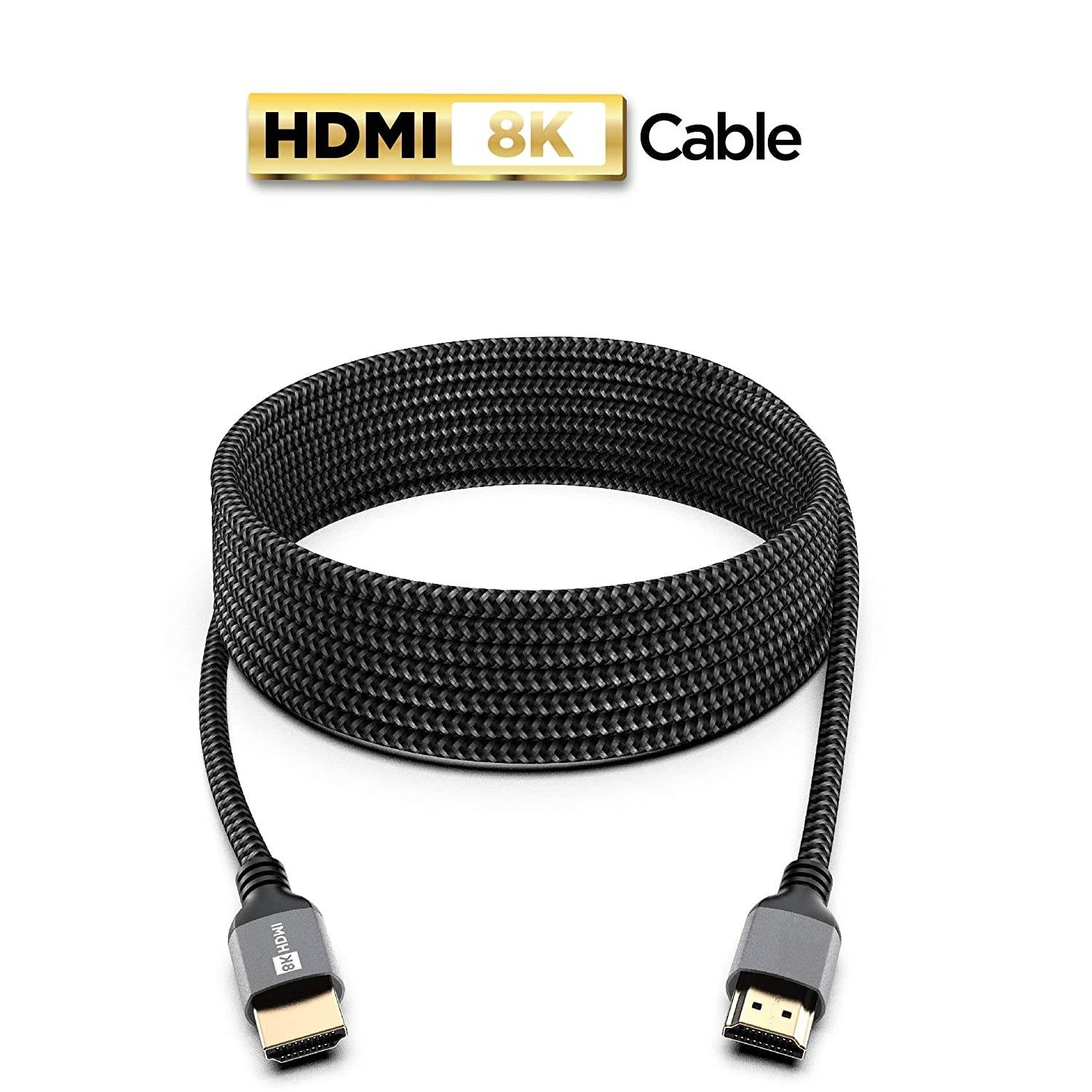 8K HDMI Cable 3 ft | Super High Speed, Braided Nylon & Gold Connectors, 8K @ 60Hz, 4K @ 120 HZ, 2K, 1080P & ARC Compatible | for Laptop, Monitor, PS5, PS4, Xbox One, Fire TV, Apple TV & More