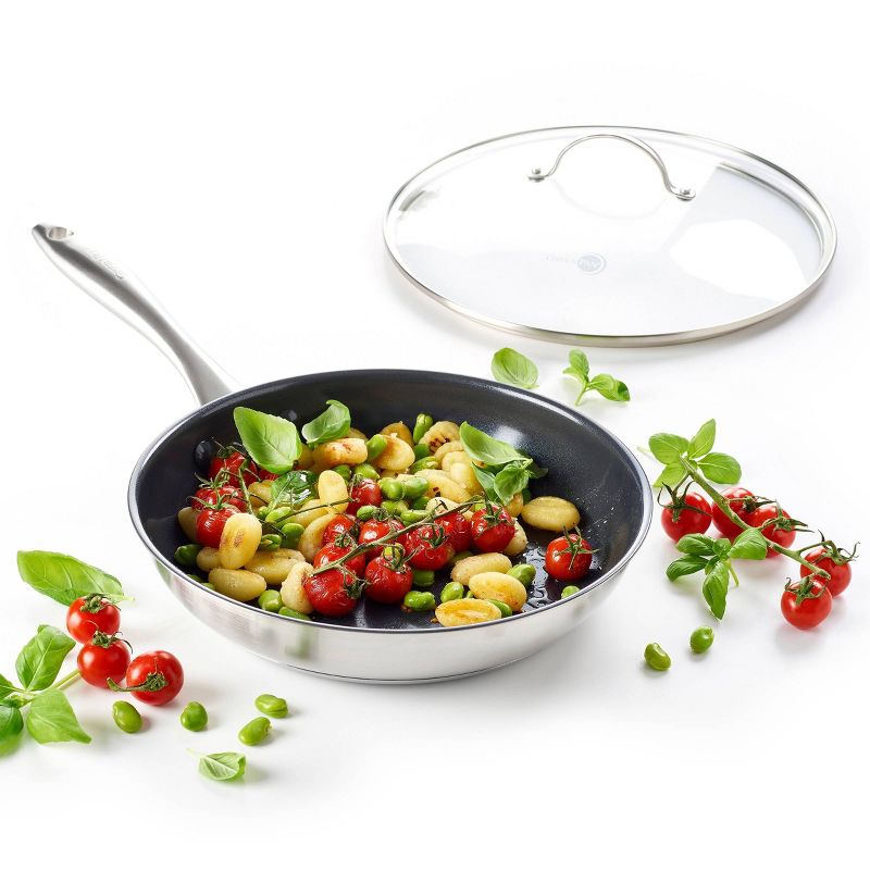 GreenPan Greenwich  12" Stainless Steel Frypan with Lid