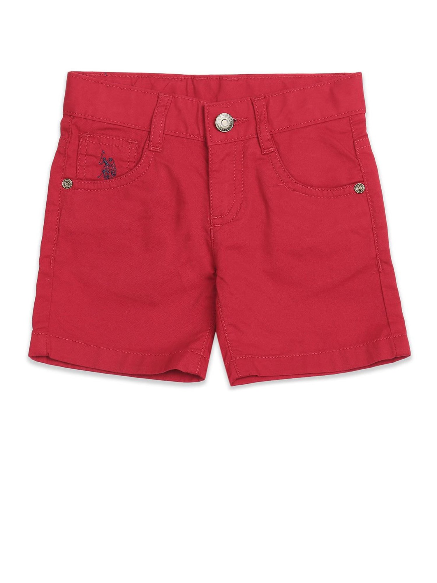 U.S. Polo Assn. Kids Red Solid Shorts